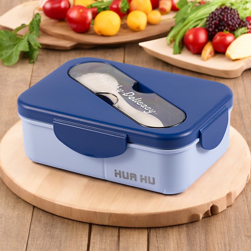 Student Lunch Box With Fork Pl - Bento Box ulasan dan harga